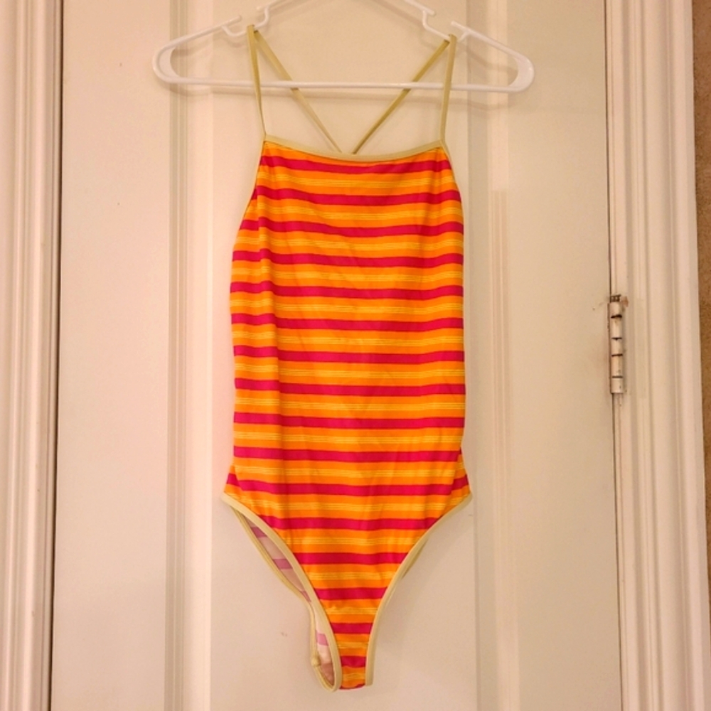 Patagonia One-Piece Racerback Swimsuit Orange & Yellow